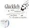 Wandtattoo Sprüche Glücklich, Wandstickers & Wandaufkleber, Spiegel Aufkleber Spruch, Wandtattoo Flur Wohnzimmer Küche, Modernes Wand Decor, Wandtattoos & -Bilder, Wand Tattoo Selbst Klebend