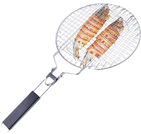 Fischkorb für Grill, Rechteckiger Grillkorb, Schinkenkorb, Grillzubehör im Freien, Grillkorb aus Metall, Metallständer für Grill, Zubehör für