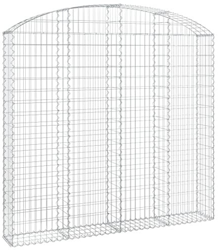 Makastle Gabion pour Pierre, Cage en Métal, Panier à Pierre, Lit Surélevé à Gabion Jardinière à Gabion, Paterre, Décoration de Jardin, 200x30x180/200 cm Fer galvanisé