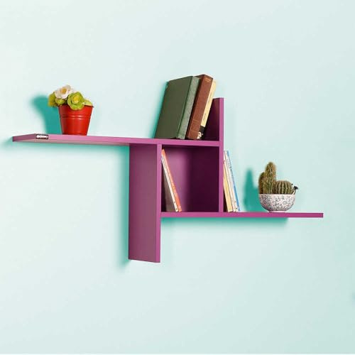 Stylish Purple Wall Shelf, 100 cm x 50 cm x 18 cm, 100% Melamine Coated Particle Board, 16 mm Thick, Perfect for Modern Home Decor & Organization