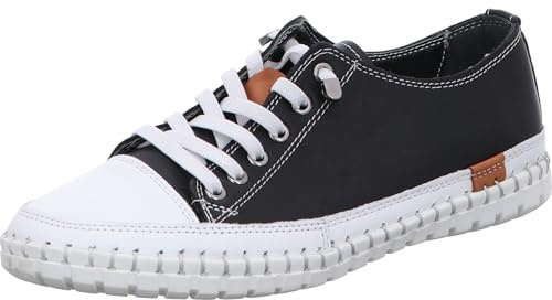 Gemini Damen Sneaker Schnürschuh mit losen Einlagen Gummisohle 395610-02, Größe:41 EU, Farbe:Schwarz