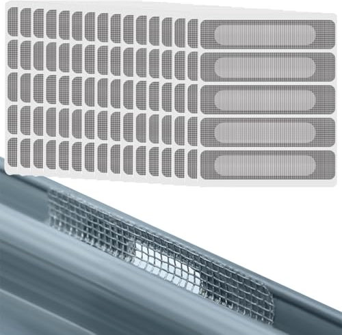NOPKESV Cinta de Reparación de Mosquitera, 80 piezas, Cierre, Protección contra Insectos Autoadhesiva, para Hueco inferior de la ventana, mosquiteras para ventanas, tela mosquitera (Gris)