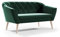 Sofa Gloria II Sitzer Velours skandinavischen Bank beige Samt Holzbeine schöne Steppung (Riviera 38 - grün)