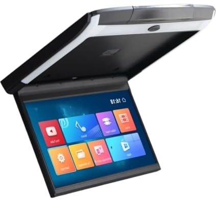 Monitor de Techo for Coche de 11,6 Pulgadas, abatible hacia Abajo, vídeo HD de 1080P, Pantalla IPS con luz Ambiental Azul(Black)