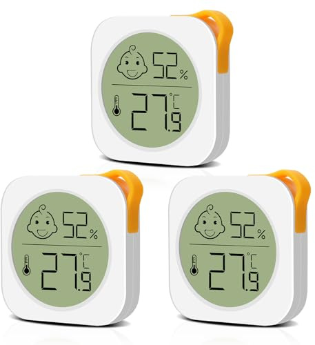 Luftfeuchtigkeitsmesser Thermometer Innen Mini LCD Digital Hygrometer Temperatur Messgerät für Wohnzimmer Schlafzimmer Büro Kinderzimmer usw. (3PCS)