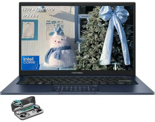 ASUS Vivobook 14 Laptop, Display LED IPS 14 1920 x 1080 (Full HD), Intel i5-120U, Deca-Core, 8GB RAM, SSD da 256GB, HDMI, Quiet Blue, Windows 11 Home in Modalità S, Auricolari Wireless TWE