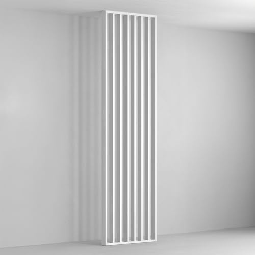 HEXIM Raumteiler Lamellenwand 275x58cm MDF Weiß - Freistehende Raumtrenner | Raumtrenner Trennwand, freistehende Holzlamellen, Innendekoration, moderne Raumgestaltung, Lamellen-Sichtschutz