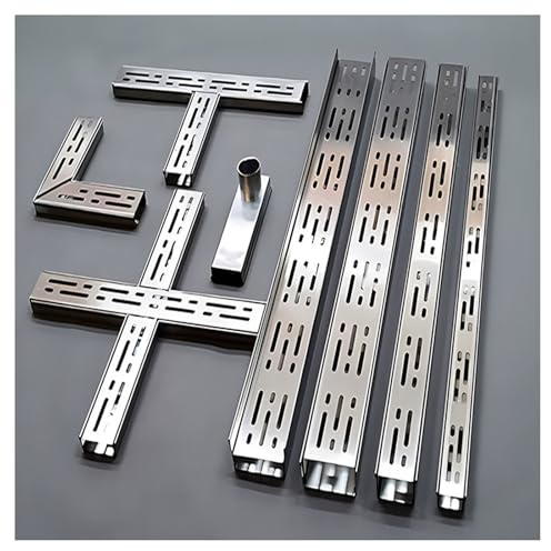 FENGZEQUAN Entwässerungsrinne SchmalesRinnenAbflussset,entwässerungsrinne schmal, Für Hof/Garten/Verkehr/entwässerungsrinne schmaler rinnenablauf aus Edelstahl 304(H3*W5CM/H1.18*W1.97IN)
