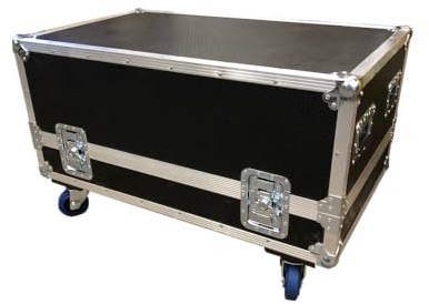 Stageprompter Wedge-04 Custom Flight Case | Foam-Lined with Cable & Foot Switch Compartment | Casters | Recessed Catches | Hexa Board | 1010 x 610 x 610mm | Pro Stage Teleprompter Transport Case