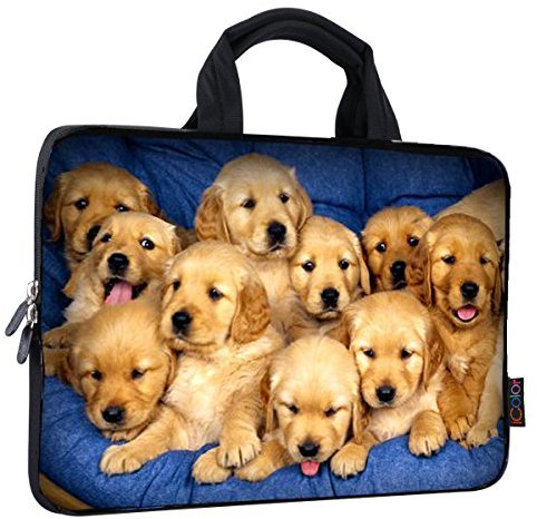 iColor 14 15 15.4 15.6 inch chromebook case Cover Bag Boys Laptop Handle Bag Computer Protect Case Pouch Holder Notebook Sleeve Neoprene Cover Soft Carrying Travel Case Cute Dog ICB-13
