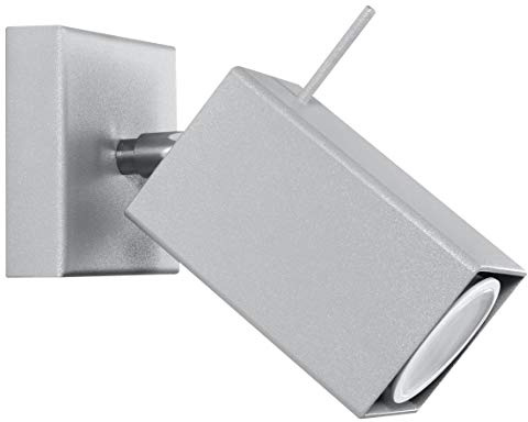 SOLLUX lighting Wandleuchte Innen - Wandlampe Stahl - 1 Flammig - LED Lampe Glühbirne - Grau Merida
