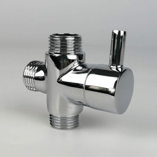 YFZCLYZAXET Válvula desviadora, Macho G1 / 2 '' Grifo de latón Adaptador en T Accesorios de la grifería de la ducha de baño cromados Válvula de llenado de 3 vías, macho, desviador de agua