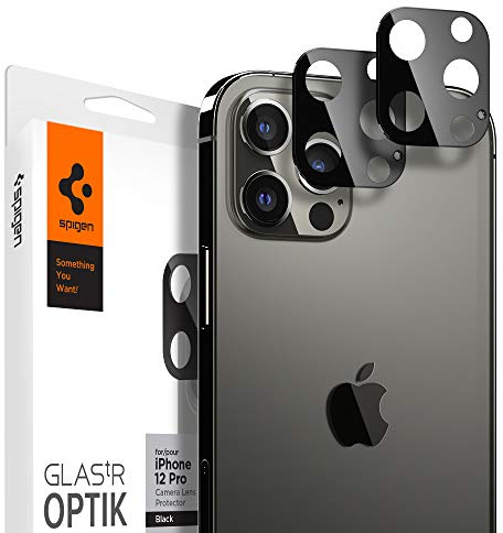 Spigen Glas.tR Optik Tempered Glass Camera Lens Protector for iPhone 12 Pro - Black 2 Pack