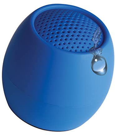 Boompods Zero Mini Bluetooth Speaker - Small Portable Speakers, IPX6 Waterproof, 5hr Playtime, Wireless Travel Speaker with Microphone & Dual Pairing, for Bathroom Shower, Outdoor & iPhone, Blue