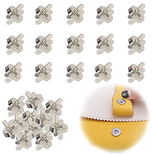 50 PCS Magnetverschluss Taschen, Druckknöpfe für Taschen, Magnetische Knöpfe, Magnetverschluss Nähen für DIY Handtasche Mäntel Jacken Jeans Geldbörse Windbreaker Geldtasche Rucksack Leder(Silber)