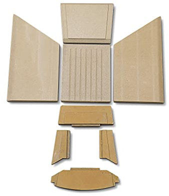 Feuerraumauskleidung B für Cera Cambio Kaminöfen - Vermiculite und Schamotte - 8-teilig