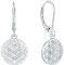 JO WISDOM Damen Ohrhänger Lebensblume silber 925 Blume des Lebens Ohrringe Hängende mit Weißgold plattiert,Schmuck für Frauen