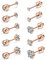 JSDDE 10er Damen Ohrstecker Rosegold Set Edelstahl Ohrringe beidseitig mit 2-6mm Zirkonia Kristall Stein Elegant schmuck für Damen Frauen