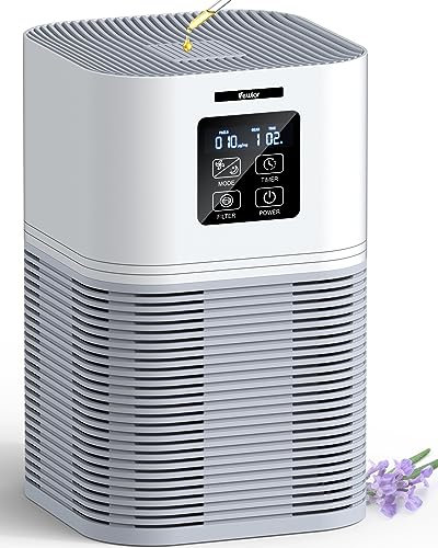 Air Purifier, Home Air Cleaner for Bedroom Large Room up to 1200 sq.ft, VEWIOR H13 Ture HEPA Air Filter with Fragrance Sponge 6 Timer Settings