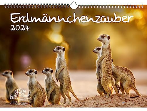 Erdmännchenzauber DIN A3 Kalender für 2024 Erdmännchen - Seelenzauber