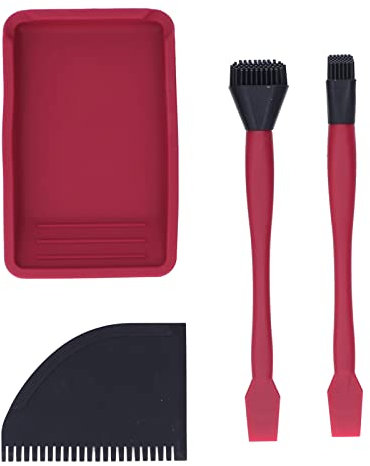 Complete Silicone Glue Kit, Wood Glue Up 4 Piece Kit 2 Silicone Brushes with Flat Blade, 1 Comb and 1 Tray, Glue Spreader Applicator Set for Woodworking, Arts, Crafts, Models