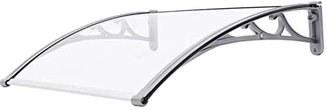 Auvents de Jardin, auvent de Porte d'entrée, auvent en Polycarbonate de 60 à 150 cm, abri Solaire avec Support en Aluminium, abri de terrasse extérieu