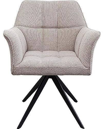 Kare Design Drehstuhl Thinktank, Grau, Esszimmerstuhl, 360 Grad drehbar, Kunstfaser Bezug, Stahlgestell, 83x65x56 cm (H/B/T)