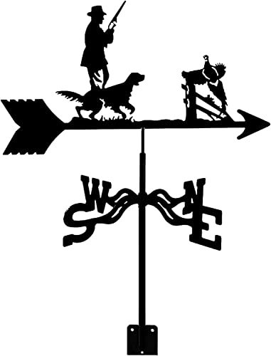 Wetterfahne, lebende Szene, Dekoration, Wetterfahne, Windrichtungsanzeiger-Set, für den Außenbereich, Garten, Rasen, Metallhalterung, Windfahne (Jagd)