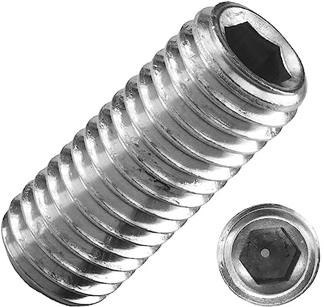 5 Stück Gewindestifte M6 x 30 mm V2A | DIN 913 | Madenschrauben Innensechskant Kegelkuppe | Techtanium