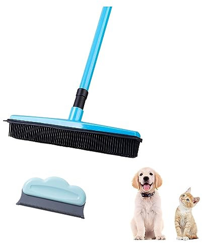 Escoba for alfombras for pelo de mascotas, con quitapelos, escoba de goma for quitar pelo de mascotas, escoba quitapelos for mascotas de alta resistencia, rastrillo de alfombras for depilación de masc