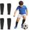 2 Pairs Football Sock Sleeves, Soccer Shin Guards Sleeves, Team Leg Sock Cut Socks for Football Games Beginner (Black Kids)