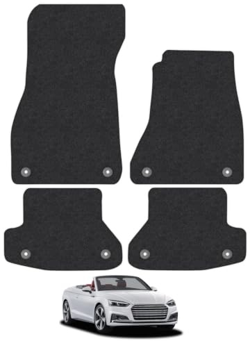 Audi A5 (2017-2022) [Convertible] Carpet Car Mats | Black Edge Trim Tailored Fit Floor Mats Full Coverage Protection Accessories Easy Clean Anti Slip Made in the UK