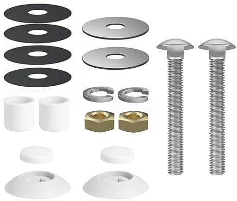 Fcnjsao Kit di montaggio hardware per tavola da immersione Sostituire bulloni e tappi arrugginiti adatti per piscina interrata residenziale a due fori in acciaio inossidabile e materiali plastici