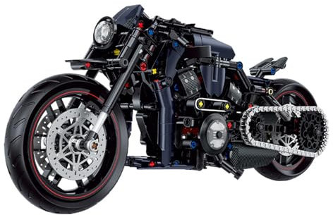 Pasyru Technik Motorrad Bausteine Set, 623 Teile 1:8 Klemmbausteine Technik Supermotorrad, Technik Rennen Motorrad Konstruktionsspielzeug Kompatibel mit Lgo Technik
