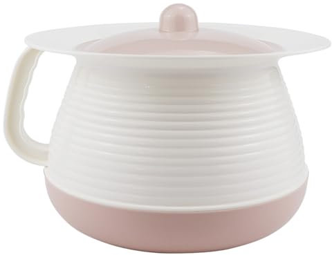 LNQ LUNIQI Casserole de lit en plastique avec couvercle - Portable - Grand seau à urine pour adultes - Pour hommes et femmes - Rose