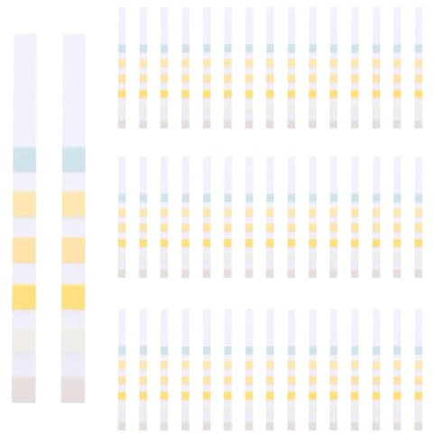 6 in 1 Strisce reattive,Confezione da 50 Strisce per acquari per Acqua Dolce, Pesci, Stagno, Test accurati di durezza Totale, nitrato di carbonato, nitrito, Cl2, PH