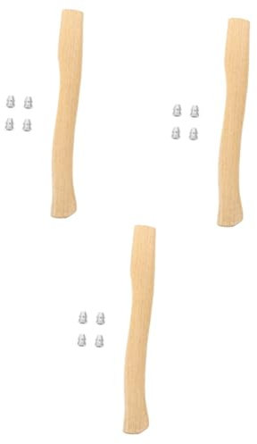 Yardwe 3sätze Axe Small Handle Replacement Holzgriff Für Kurze Äxte Für Gartenarbeit Camping Und Outdoor-aktivitäten Mit Runden Keilen Langlebig Und Installieren