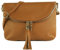modamoda de T07L / T139L Damen Leder kleine Umhängetasche 2 Modelle handmade in Italy, Farbe:Cognac