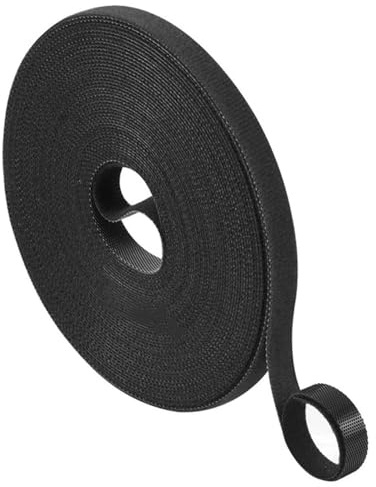 20m Klett Kabelbinder, 10mm Breit Kabelbinder, Schwarz Klettband, Wiederverschließbar Klettverschluss Band, Klettkabelbinder für Kabel Organizer, Kabelmanagement, Cable Ties Tape black