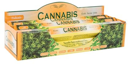 Räucherstäbchen mit Cannabisduft, 25 cm, Cannabis (120 Stück) + Stempel St. Pancracio