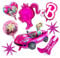 BarB Birthday DecorationS BalloonS Girl, Hot Pink Princess Decorations Foil Balloons Set, Pink Princess Kid Party Decorations BarB Helium Balloons for Girl Princess Theme Birthday Party Supplies