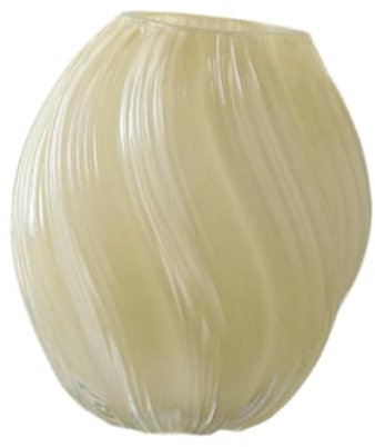LOVIVER Jarrones ovalados para Flores, florero en Espiral, Mesa Centro de Mesa, Adornos de Cristal para Dormitorio, Comedor, florero, Maceta de Plantas de, Amarillo Claro