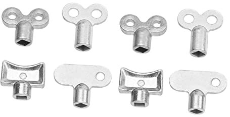 Hoement Radiator Bleed Keys 8pcs Set Including New and Old Air Vent Valve Keys for Heating System Valve Maintenance