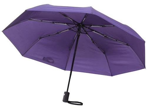 SWISSONA Regenschirm sturmfest klein - Ultraleicht und kompakt - Automatik auf und zu Schirm - Taschenschirm mit Hülle - Kleiner Regenschirm - Lila
