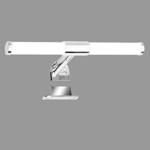 BRILONER - LED Spiegelleuchte Bad 2 in 1 Montage, IP44 Spritzwasserschutz, 4.000K neutralweiß, Badezimmerlampe, Schrankbeleuchtung, Spiegellampe, Lampe Badezimmer, Spiegelbeleuchtung, 30 cm, Chrom