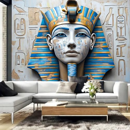 FENDROM Ägyptische Gemälde, Königin, Wandteppich, Boho, altägyptische Dekoration, Königin, Kleopatra, Wandbehang, Ägypten, alte Religion, historische Wandkunst, ästhetisch für Wohnzimmer, Büro,