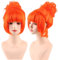 COSPLAZA Damen Kurze Orange Hochsteckfrisur Dutt Lucy Perücke Retro Lady Hausfrau Anime Halloween Party Cosplay Perücke