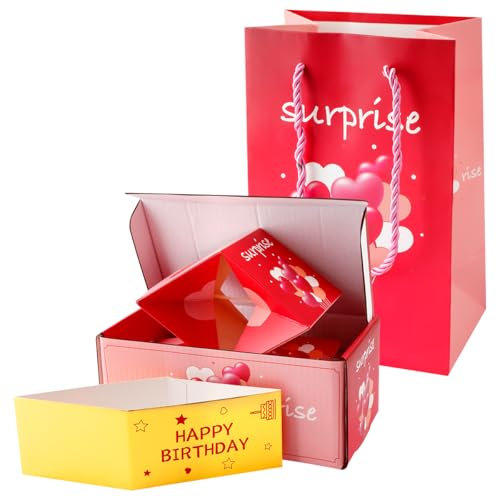 Lotsdonxia Explodierende Geldüberraschung Geschenkbox - Lustige, kreative Neuheit Geschenk Pop Up Bargeld & Konfetti Explosion für Geburtstage, Jubiläen, Valentinstag