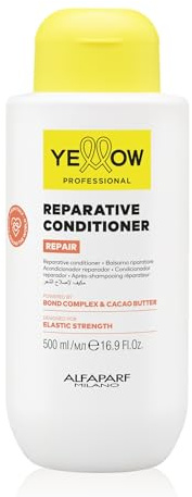 ALFAPARF MILANO Yellow Professional Repair Reparative Conditioner für geschädigtes Haar, angetrieben durch Bond-Komplex und Kakaobutter, entworfen für elastische Stärke, 500 ml