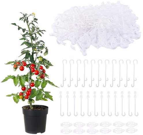 UYUYong 200 Stück J-Haken für Tomaten Tomatenstützhaken Pflanzenfruchthaken Tomaten-Stützhaken für Garten Tomaten Aubergine Gurke Traube Kletterhilfen Pflanzenhalterungen Gartengerätezubehör
